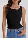 Bloggerlove Womens Summer Crop Ribbed Knit Tank Top Black Size S by Deal US