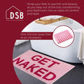 DSB Get Naked Bath Mat 20x32 Pink Rainbow Letters Non Slip Microfiber by Deal US