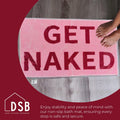 DSB Get Naked Bath Mat 20x32 Pink Rainbow Letters Non Slip Microfiber by Deal US