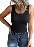 Bloggerlove Womens Summer Crop Ribbed Knit Tank Top Black Size S by Deal US
