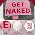 DSB Get Naked Bath Mat 20x32 Pink Rainbow Letters Non Slip Microfiber by Deal US