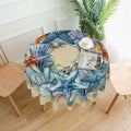 YETTA YANG Scandinavian Gnome Christmas Waterproof 60in Round Tablecloth by Deal US