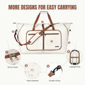 Travel Duffel Bag Women 80L Lightweight Water Resistant Foldable Beige by Deal US