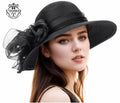 Kentucky Women Organza Sun Hat with Bow Black Wedding Tea Party Fascinator by Deal US