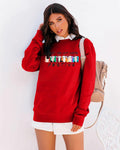 FASHGL Christmas Friends Sweatshirt Women Red Long Sleeve Tee Size L by Deal US