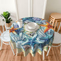 YETTA YANG Scandinavian Gnome Christmas Waterproof 60in Round Tablecloth by Deal US