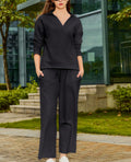 Yioaga Women Tracksuit 2 Piece Set Pullover Sweatshirt Sweatpants Black Size L by Deal US