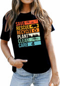 Earth Day Shirts Women Save Planet Bee Graphic Environmental Tee Black Size M by Deal US
