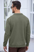 Herberton Men's Polo Sweater Pullover V Neck Long Sleeve Grey Size L by Deal US