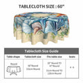 YETTA YANG Scandinavian Gnome Christmas Waterproof 60in Round Tablecloth by Deal US