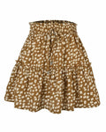 Women's Summer High Waist Drawstring Mini Skirt Casual Flowy Boho Size L by Deal US