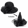 Kentucky Women Organza Sun Hat with Bow Black Wedding Tea Party Fascinator by Deal US