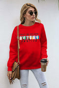 FASHGL Christmas Friends Sweatshirt Women Red Long Sleeve Tee Size L by Deal US