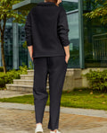 Yioaga Women Tracksuit 2 Piece Set Pullover Sweatshirt Sweatpants Black Size L by Deal US