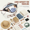Travel Duffel Bag Women 80L Lightweight Water Resistant Foldable Beige by Deal US