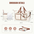 Travel Duffel Bag Women 80L Lightweight Water Resistant Foldable Beige by Deal US