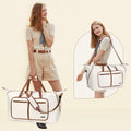 Travel Duffel Bag Women 80L Lightweight Water Resistant Foldable Beige by Deal US