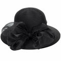 Kentucky Women Organza Sun Hat with Bow Black Wedding Tea Party Fascinator by Deal US