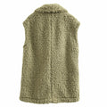 Amazhiyu Womens Faux Fur Waistcoat Vest Laurel Green Size M by Deal US
