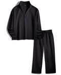 Yioaga Women Tracksuit 2 Piece Set Pullover Sweatshirt Sweatpants Black Size L by Deal US