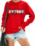 FASHGL Christmas Friends Sweatshirt Women Red Long Sleeve Tee Size L by Deal US