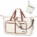Travel Duffel Bag Women 80L Lightweight Water Resistant Foldable Beige by Deal US