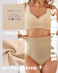 FINETOO Tummy Control High Waisted Shapewear Briefs Plus Size S Nude by Deal US