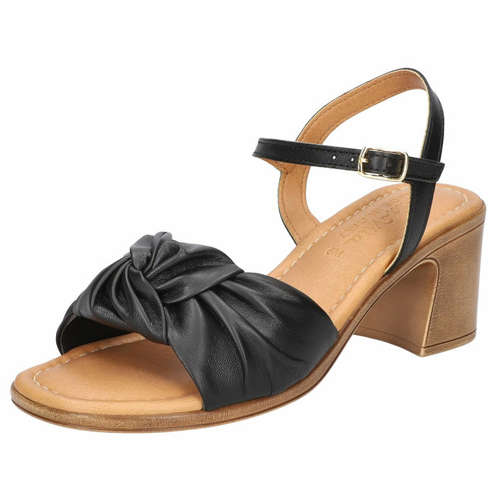 Bella Vita Women's Ave-Italy Heeled Sandal Black Italian Leather Size 10 Narrow by Deal US