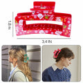 2PCS Christmas Santa Hair Claw Clips for Women Red & Green Hair Accessories by Deal US