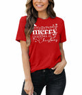 Merry Christmas Women's Graphic Short Sleeve Shirt Green Size XL by Deal US