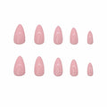 RIICFDD Black Press On Nails Almond Medium Acrylic Full Cover 24Pcs by Deal US
