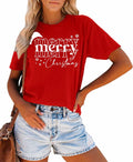 Merry Christmas Women's Graphic Short Sleeve Shirt Green Size XL by Deal US