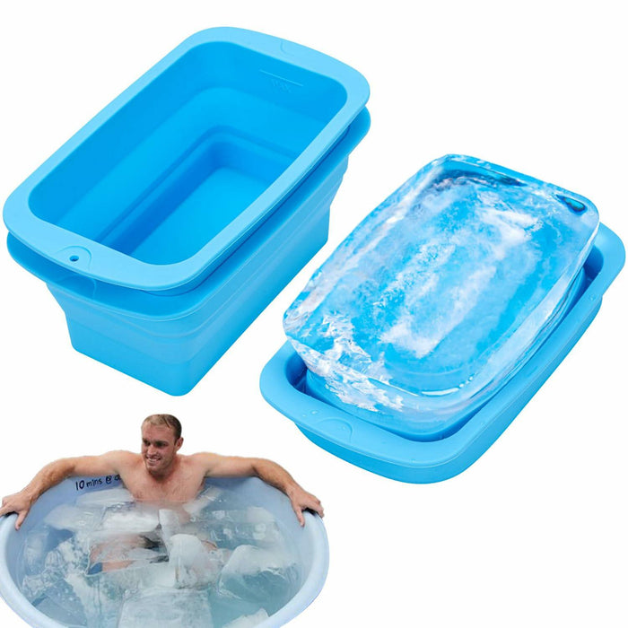 Foldable Ice Bath Mold Silicone Ice Block Chiller 3 Pack 22.2LB Total by Deal US
