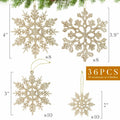 [Like New] Langley 36pcs Rose Gold Glitter Snowflake Ornaments for Christmas Tree by Deal US