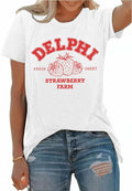 PECHAR Strawberry Shirt Women Casual Print Fruit Lover Tops Size XL Color White by Deal US