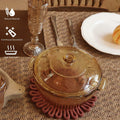 AHHFSMEI 8 Inch Heat Resistant Trivets 4pcs Little Burgundy Red by Deal US