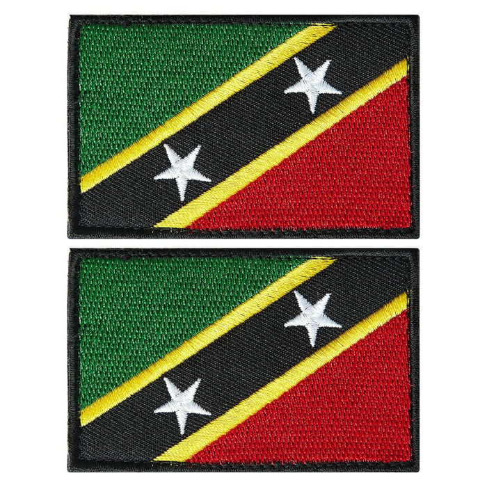 stidsds 2 Pack Saint Kitts and Nevis Flag Embroidered Patches Tactical by Deal US