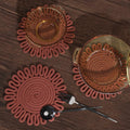 AHHFSMEI 8 Inch Heat Resistant Trivets 4pcs Little Burgundy Red by Deal US
