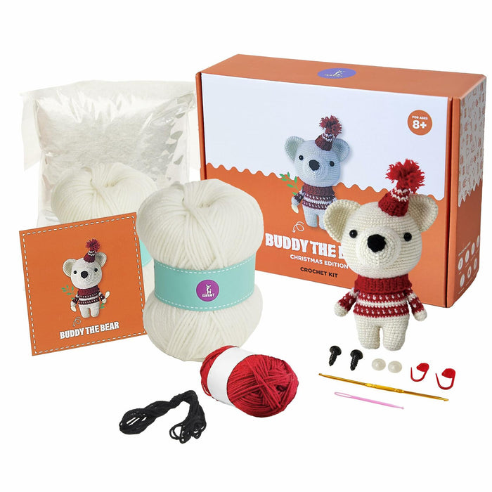 Amigurumi Crochet Kit for Adults Intermediate DIY Craft Bear with Materials by Deal US