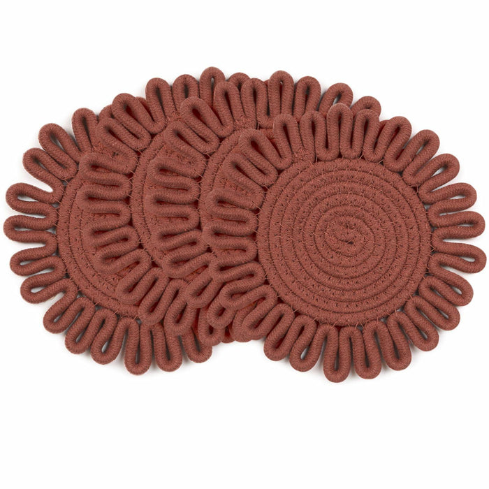 AHHFSMEI 8 Inch Heat Resistant Trivets 4pcs Little Burgundy Red by Deal US