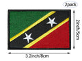 stidsds 2 Pack Saint Kitts and Nevis Flag Embroidered Patches Tactical by Deal US