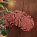 AHHFSMEI 8 Inch Heat Resistant Trivets 4pcs Little Burgundy Red by Deal US