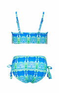 SHEKINI Girls Tie Side Sports Tassel Bikini Set Printed Blue Green Size 10 Years by Deal US