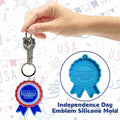 Ysqool American Badge Keychain Mold Silicone Blue DIY Cake Decoration by Deal US