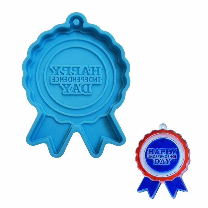 Ysqool American Badge Keychain Mold Silicone Blue DIY Cake Decoration by Deal US