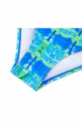SHEKINI Girls Tie Side Sports Tassel Bikini Set Printed Blue Green Size 10 Years by Deal US