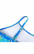SHEKINI Girls Tie Side Sports Tassel Bikini Set Printed Blue Green Size 10 Years by Deal US
