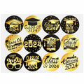 Tongcloud Graduation Stickers 360pcs Black Gold 3.8cm Round Labels Class 2024 by Deal US