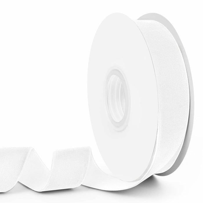 HimBen White Velvet Ribbon 1in x 10yds Vintage Christmas Wedding Crafts by Deal US
