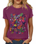 Inber Women's Boho Wildflowers Graphic Crewneck T-Shirt Size L by Deal US